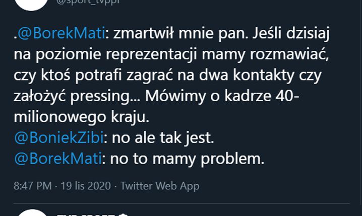 TYMI SŁOWAMI Zbigniew Boniek zmartwił Mateusza Borka...